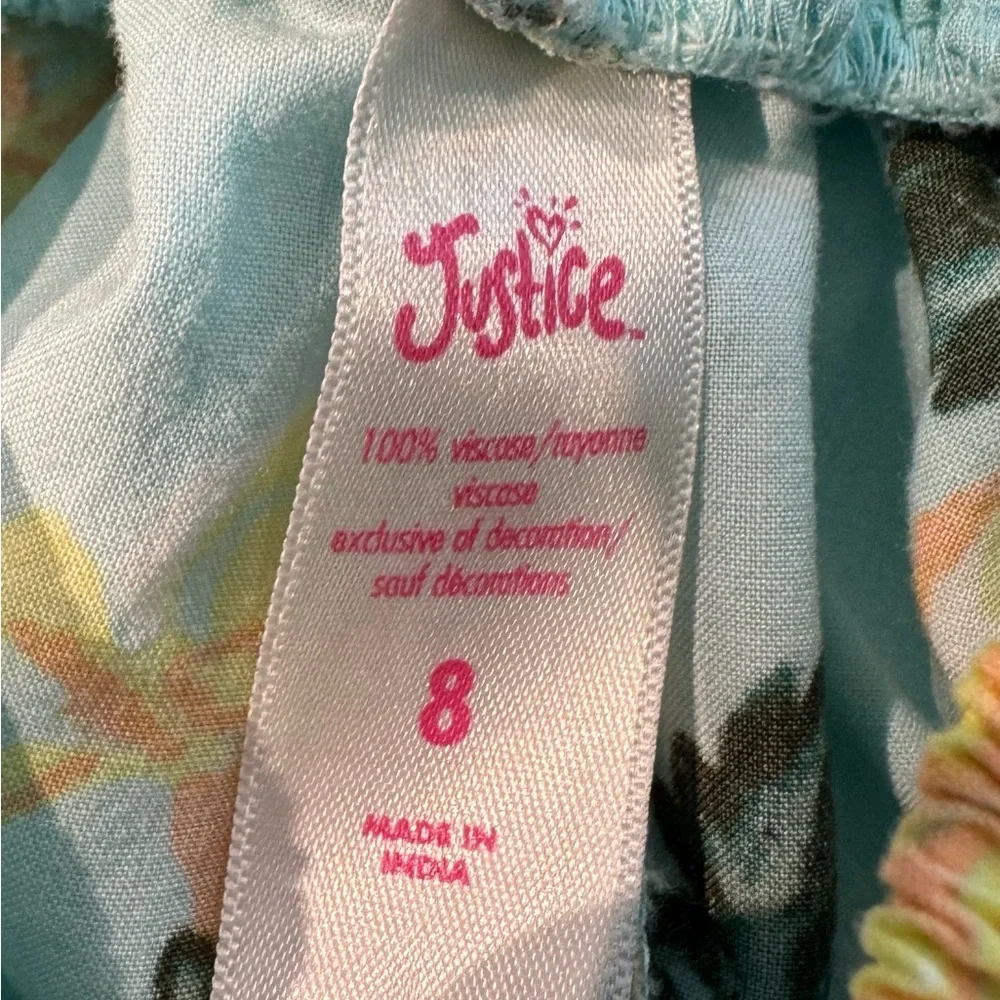 Justice Yellow Rose Floral Tiered Girl’s Skirt Size 8